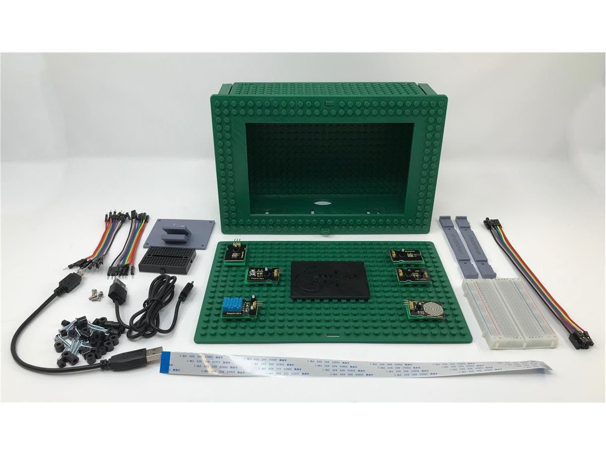 Tinker Pi Pro Modular IoT Platform & Project Enclosure Case with 6 Sensors/USB & Ribbon Cables/Screws/Snapee Adapters/Pi Touch Screen Monitor Brackets - NO Raspberry PI/UNO - NO Monitor