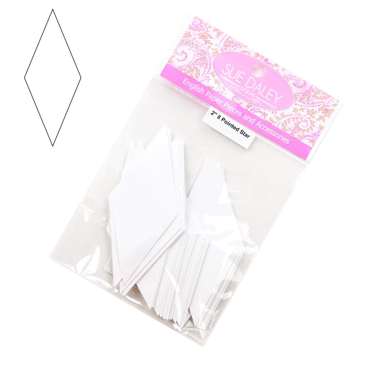 SUE DALEY DESIGNS Eight (8) Pointed Star Papers Patchwork with Busyfingers EPP English Paper Piecing 2 Packs (200 Pieces Total) (2 inch)