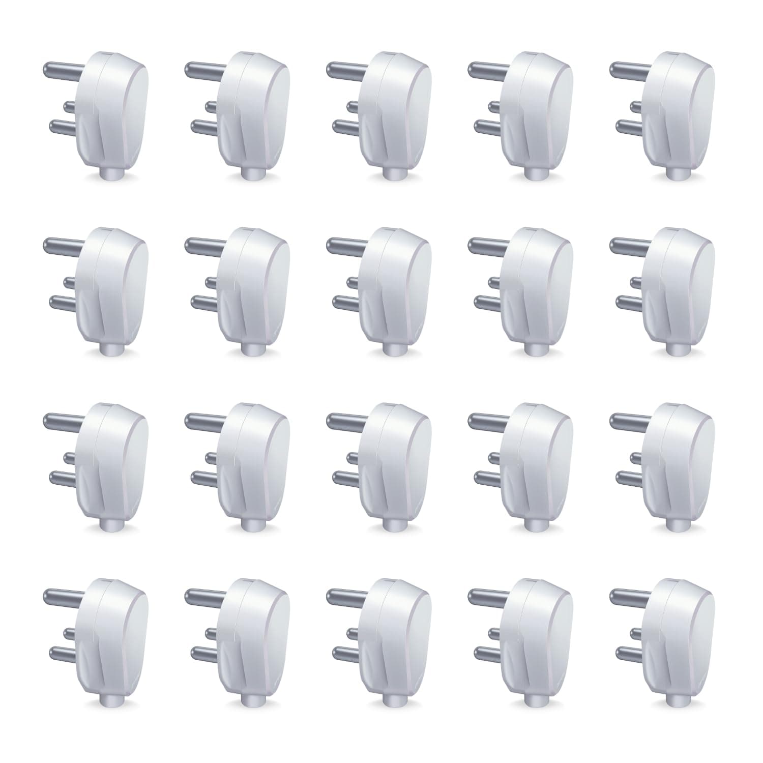 Anchor by Panasonic 16A 3 Pin Plug Top 240V (White, Pack of 20)