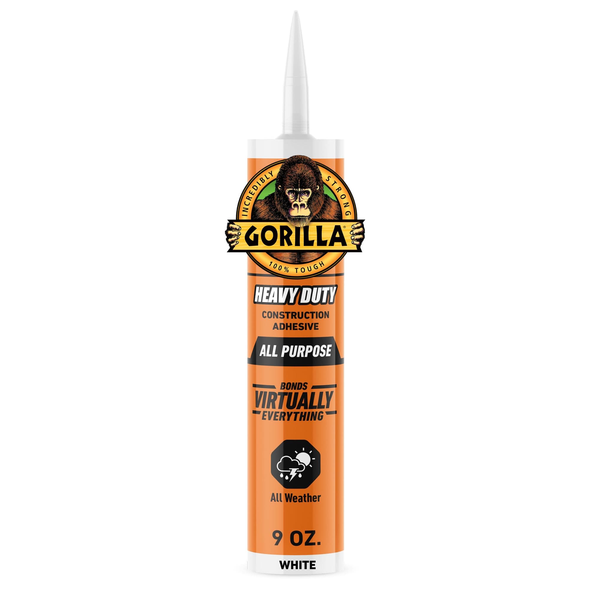 Heavy Duty Construction Adhesive, 9 ounce Cartridge, White