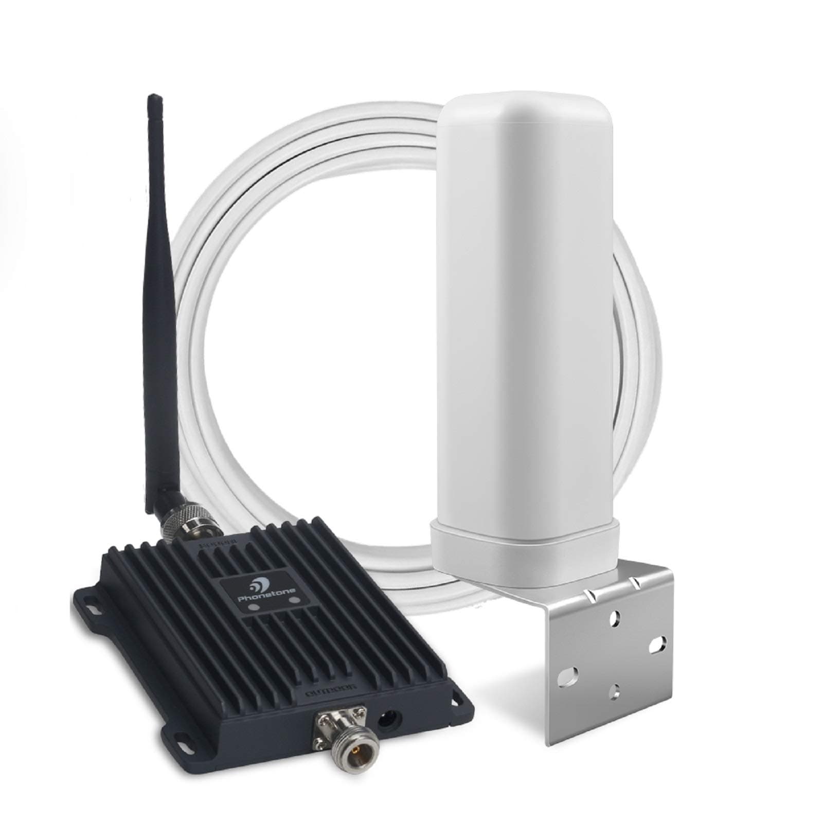 Phonetone Cell Phone Signal Booster for Home and Office | 65dB Dual Band 12/13/17 Cellular Repeater Boost 4G LTE Data and Volte for Verizon and AT&T | Support Multiple Users | FCC Approved