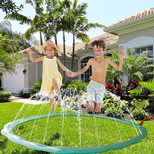 JCSHHUB Sprinkle and Spray Play Ring Toy Splash Blast Hot Summer Outdoor Water Sprinkler Fun for Swimming Lawn Party Beach Pool for Toddler Kid & Adult