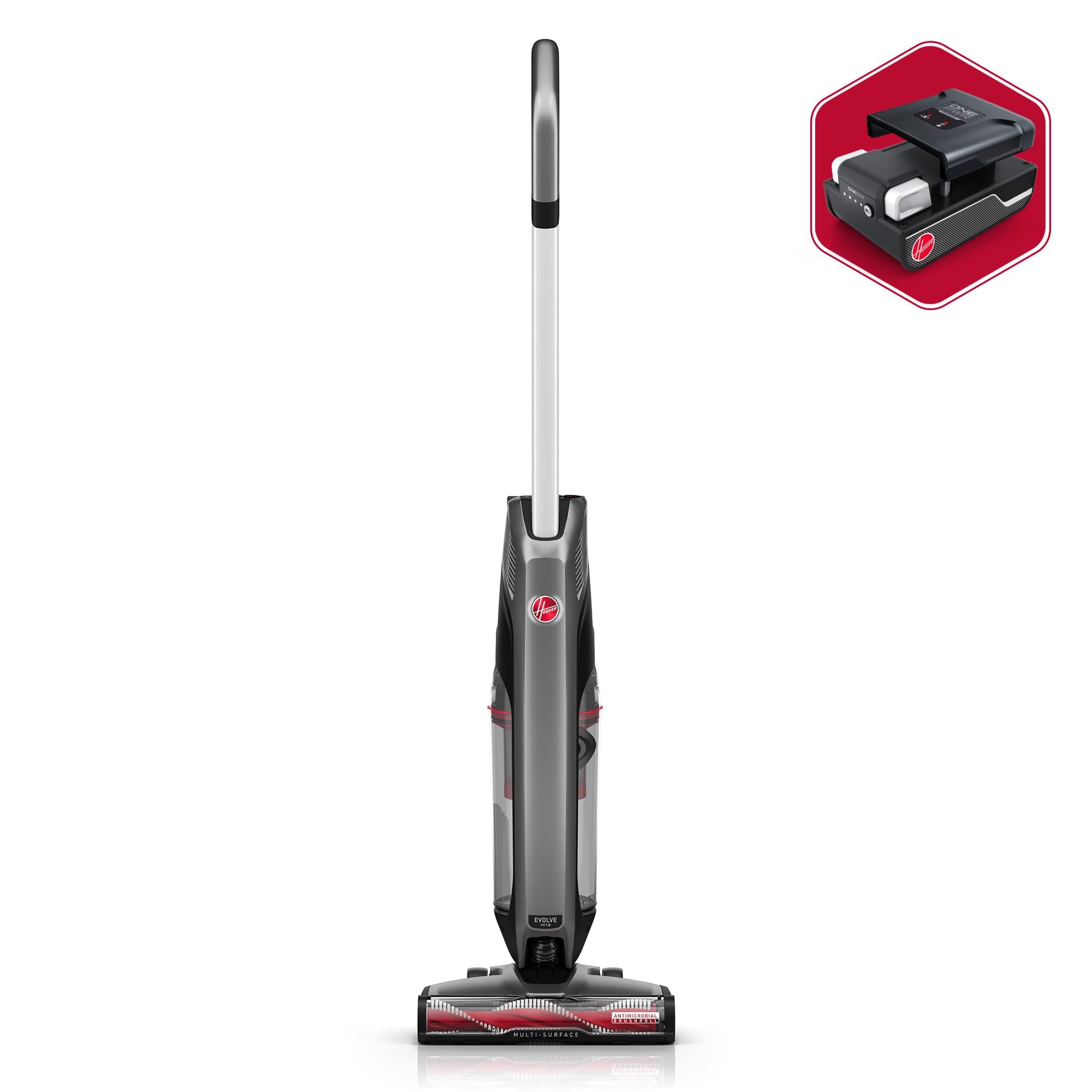 ONEPWR Evolve Pet Cordless Small Upright Vacuum Cleaner, Lightweight Stick Vac, For Carpet and Hard Floor, BH53422V, Black