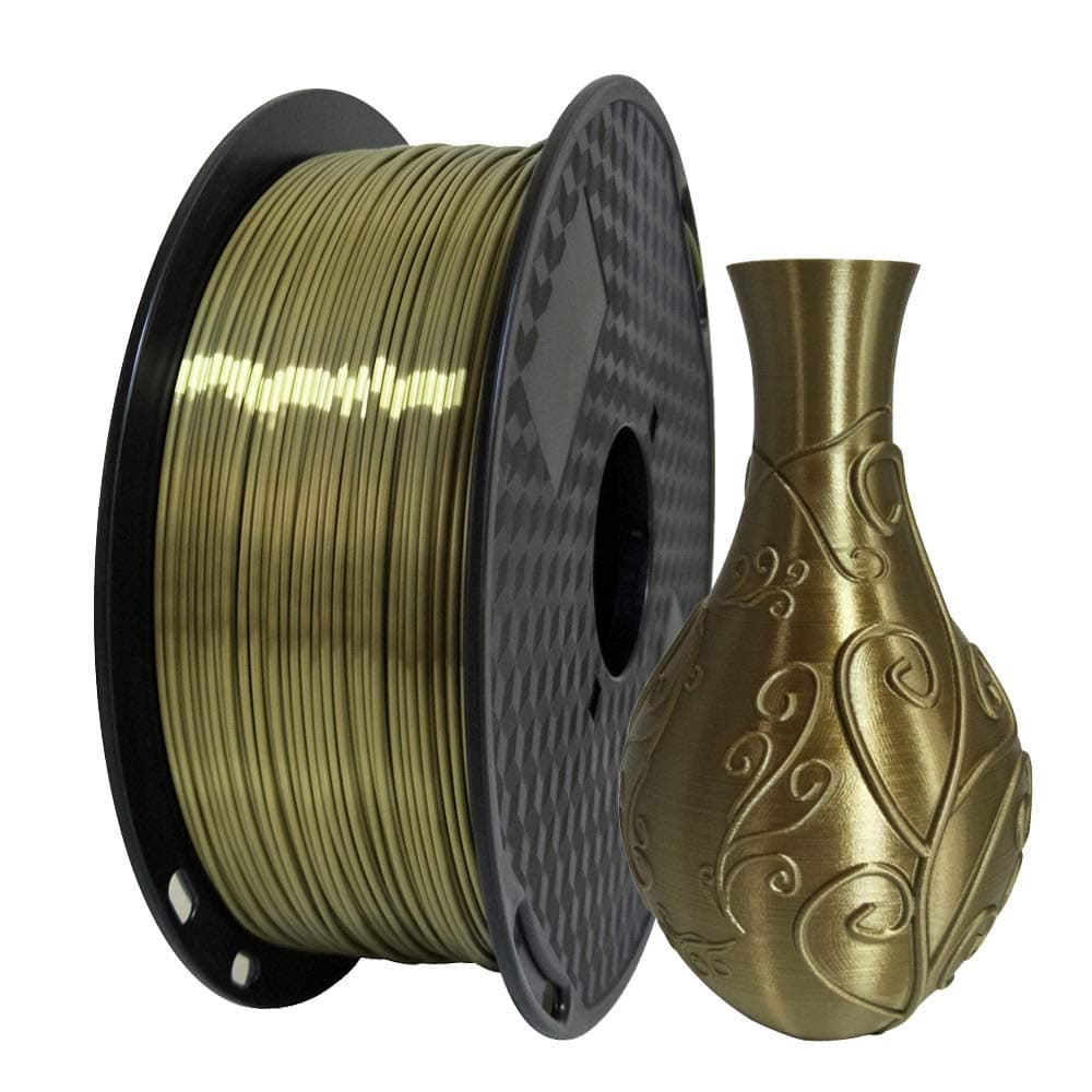 CC3D Silk Antique Gold PLA Filament 1.75 mm 1KG 3D Printer Filament 2.2LBS 3D Printing Material Silky Shiny Metallic Metal Bronze Brass Old Gold Color PLA