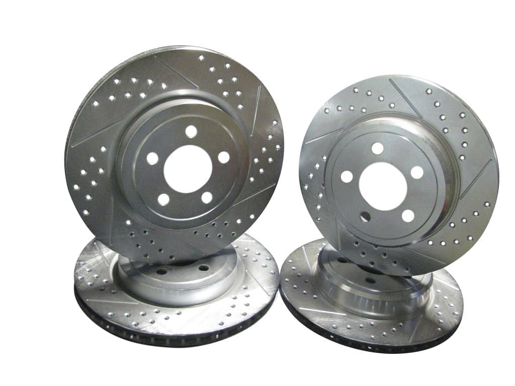 2006-2013 Dodge Charger Daytona R/T Front & Rear Brake Disc Rotors +Hawk HPS Pads