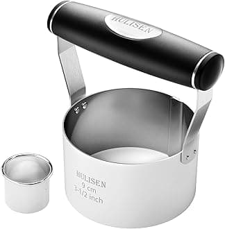 HULISEN 3.5 inch Biscuit Cutter, Stainless Steel Round Cookies Cutter with Soft Grip Handle, and Small Biscuit Cutter, Professional Baking Dough Tools, Gift Package
