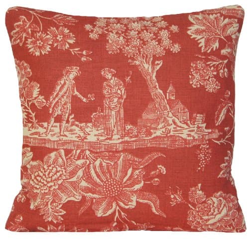 Toile Design Pillow Throw Case French Style Cushion Cover Marvic Textiles Lovers Fabric Vintage Style