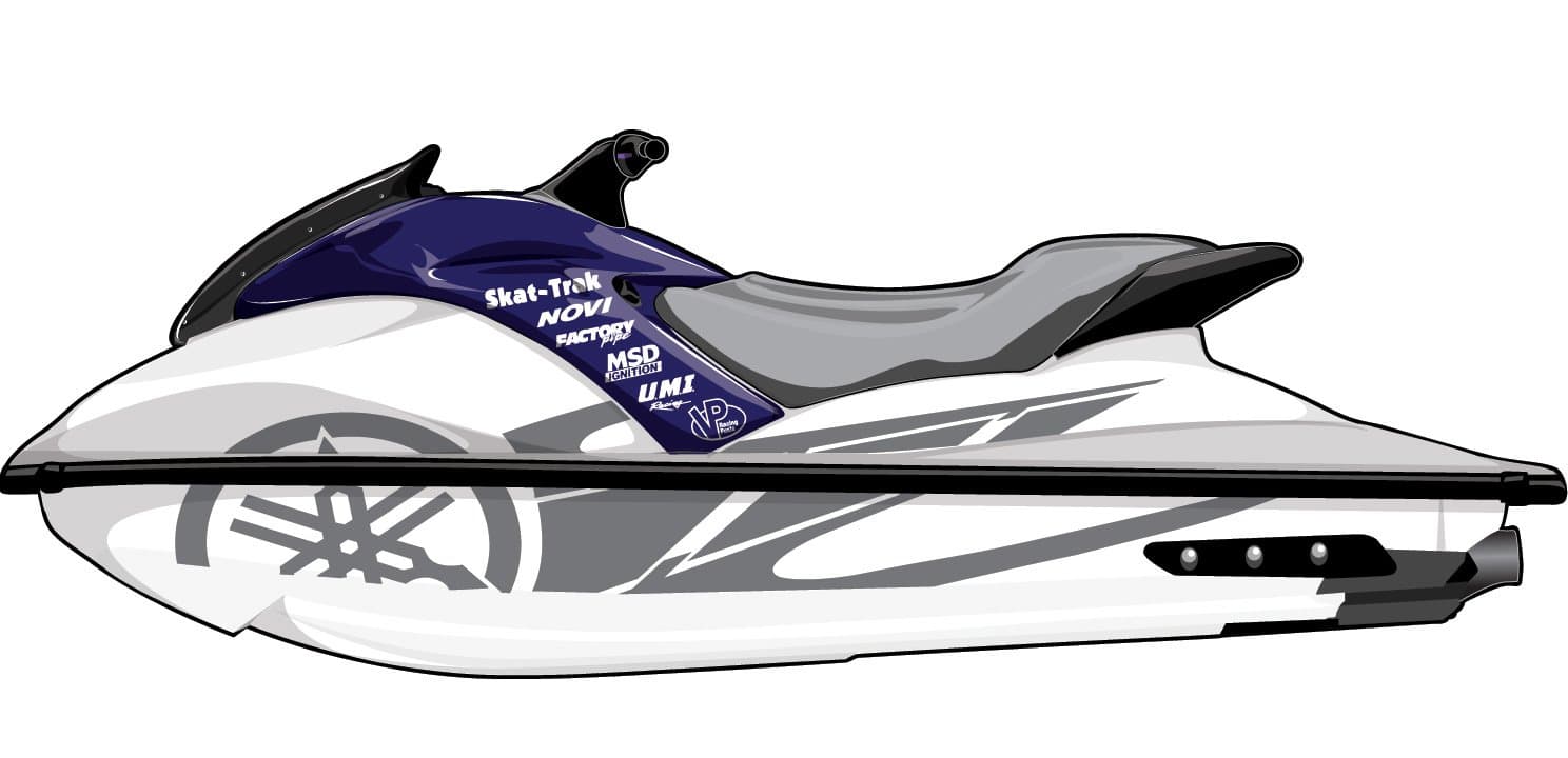 Exotic Signs Yamaha GPR 2 Color Tuning Fork Graphic Kit - EY0026GPR (071 Grey / 010 White)