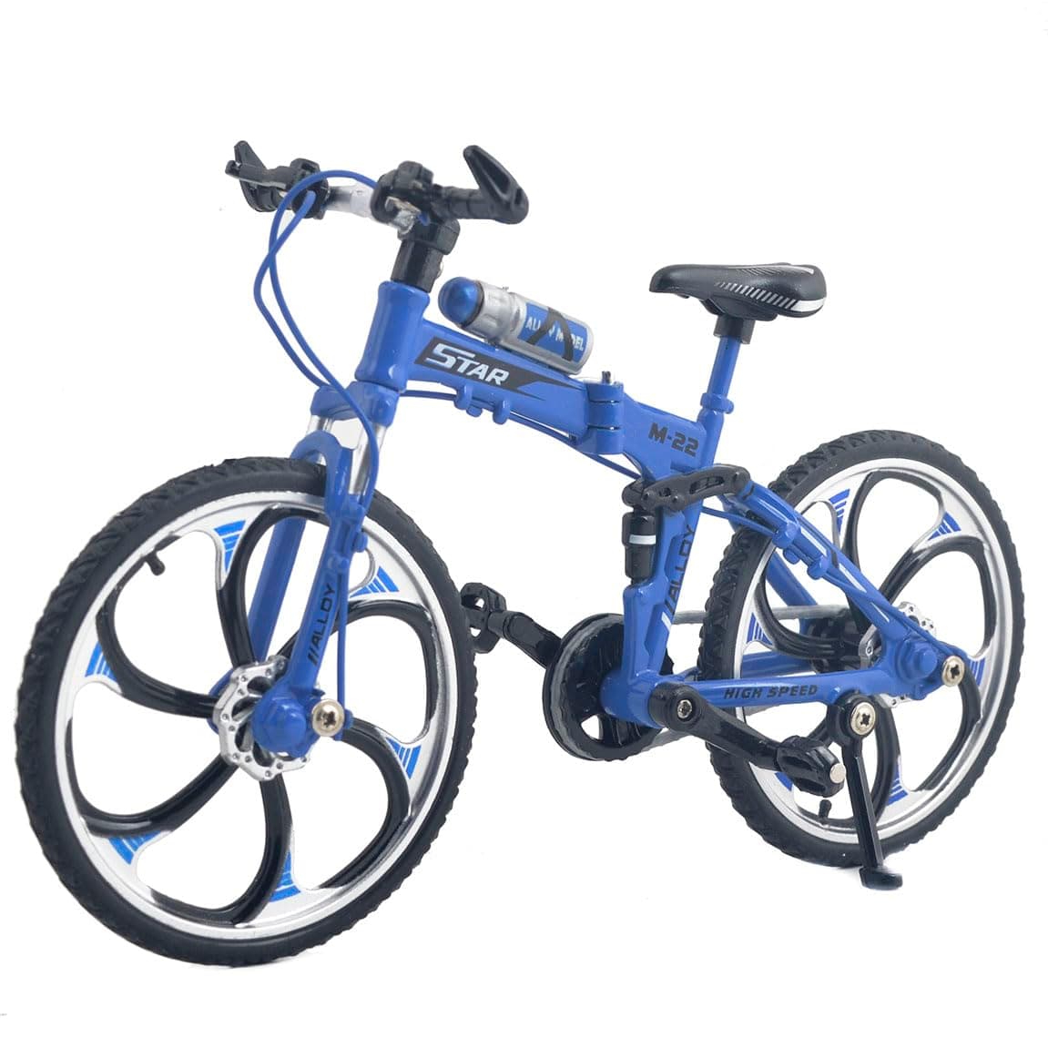 Ailejia Zinc Alloy Finger Mountain Bike Mini Bicycle Model Cool Boy Toy Decoration Crafts for Home (Blue)