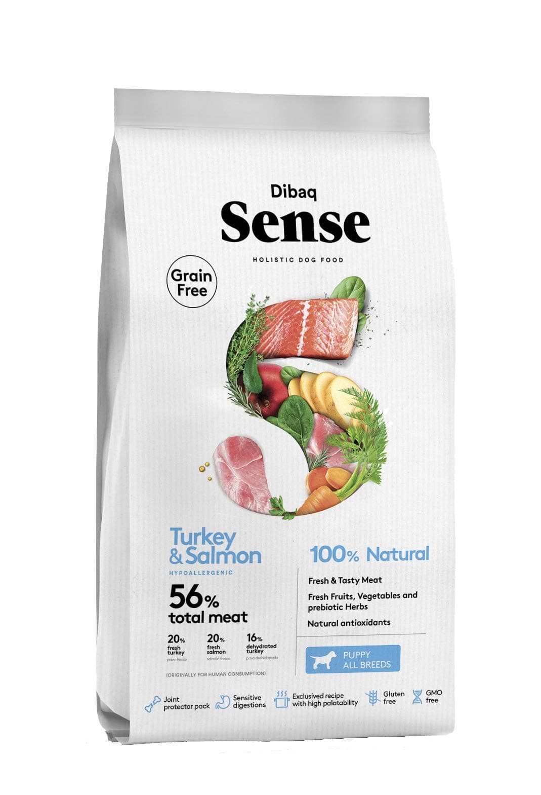 Sense Puppy Turkey & Salmon Grain Free Hypoallergenic All Breeds Dog Gravy Food (2 Kg), 1 Count