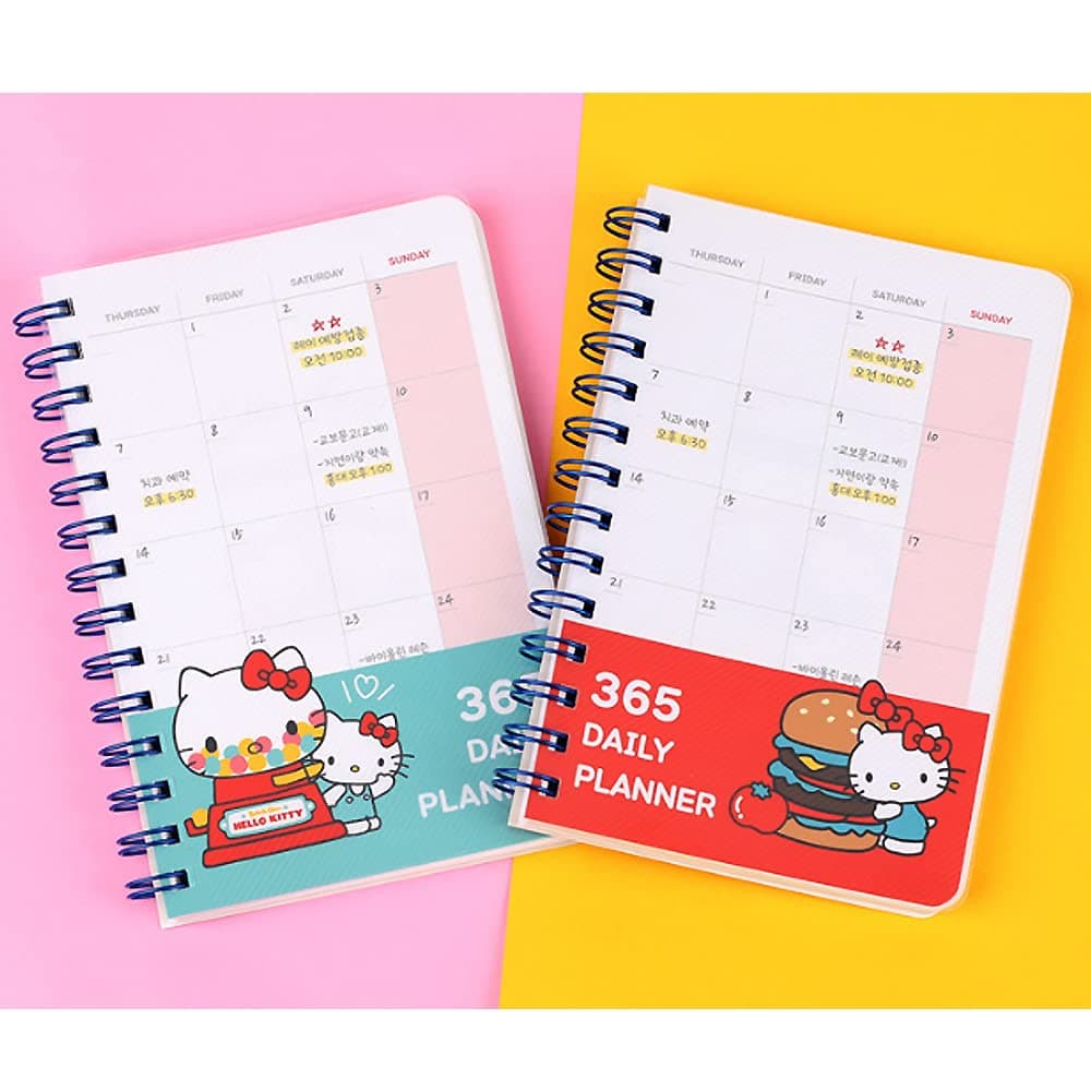 2019 Hello Kitty 365 Daily Planner Scheduler Diary Ver.2 (1PC) : Red / Blue (Blue)
