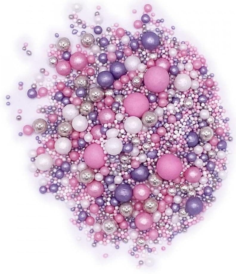 PEARL MIX - TWINKLE ICE PINK Sprinkles 6487 edible cake decorations 50g…