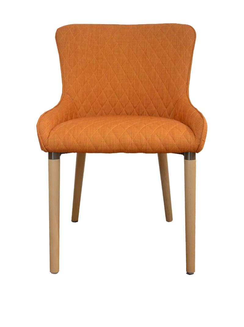 TUONI Cocoon Poltrona, Legno Rifinito/Tessuto, Arancio, 57,5x60x81 cm