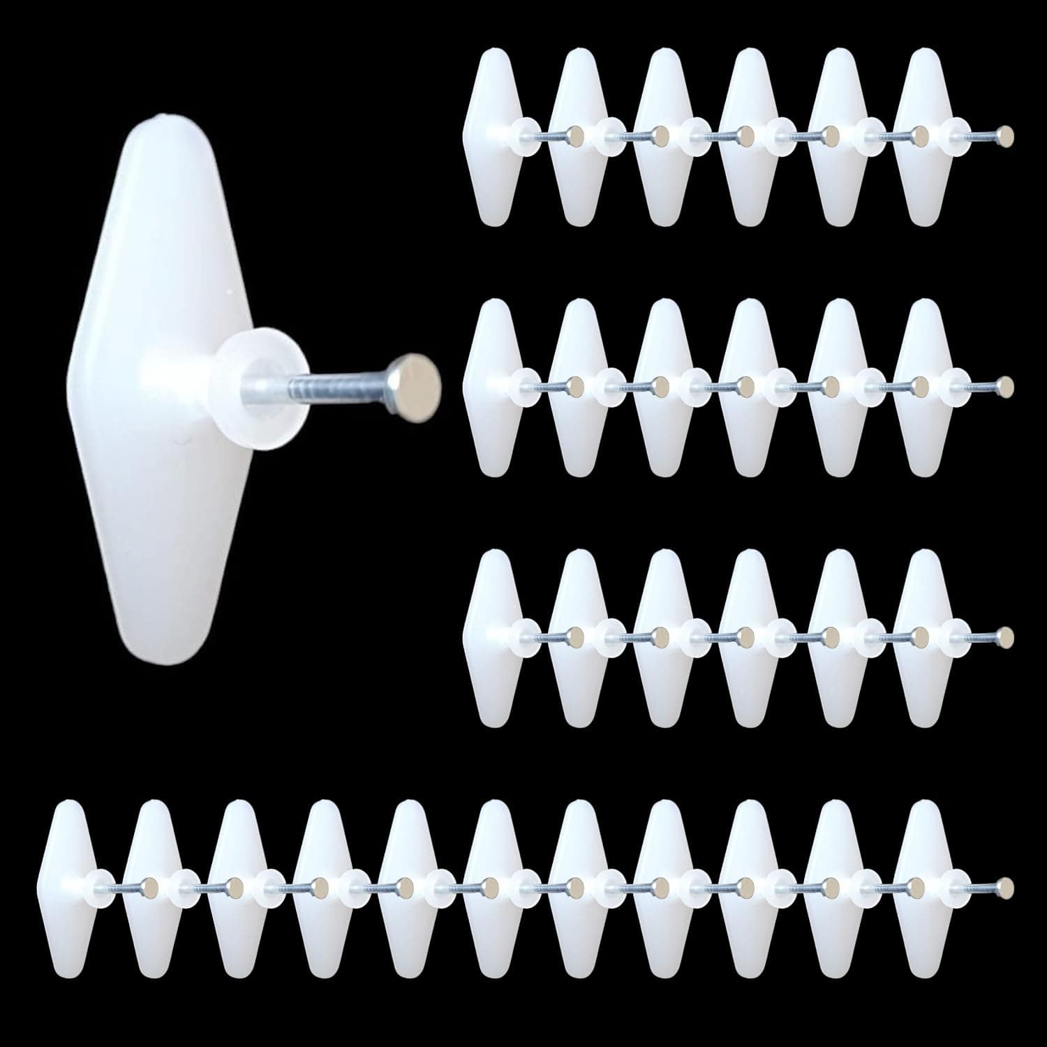 Jinka Nails (Large, 30 Pieces) Wall Hooks for Hanging Large Photo Frames, Clocks, Mirrors, Utensils, Planters, Paintings, Decorative Items. Holds Upto 5Kgs. 30 Pieces Packet
