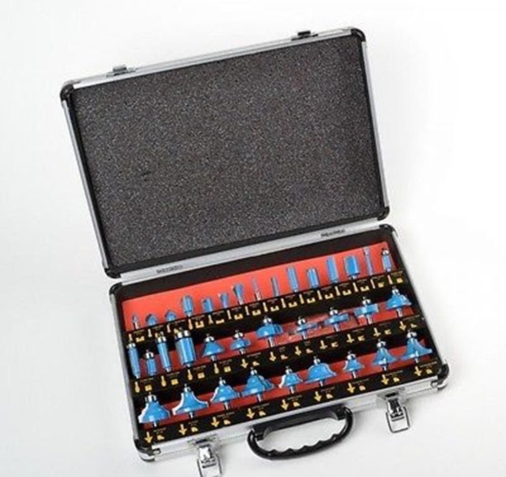 Power Tools 35pc Router Bit Set 1/4" Shank Tungsten Carbide Tip Router Bits Woodworking Tool