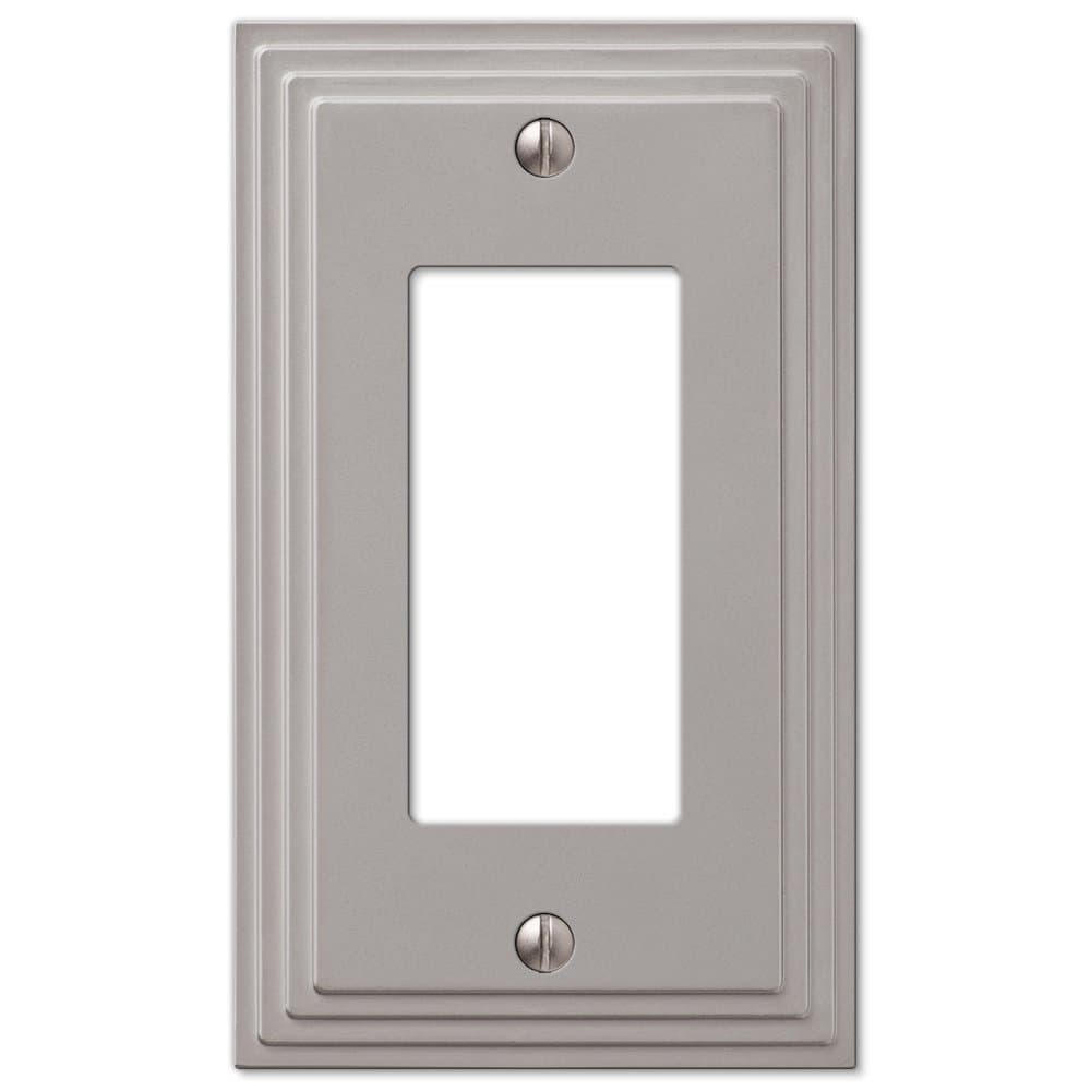Step Design GFCI Decora Rocker Wall Switch Plate Outlet Cover - Satin Nickel