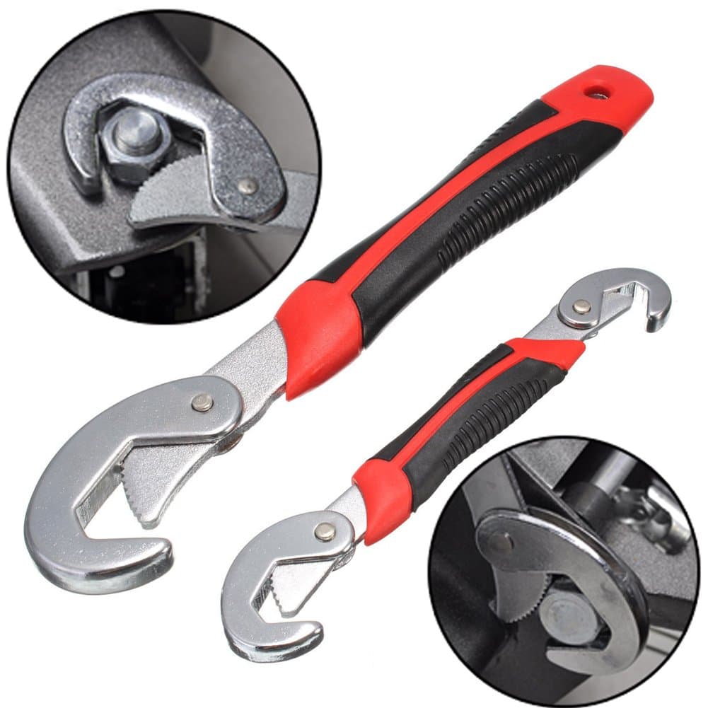 2Pcs/set Wrench Multi-function Universal Quick Snap'N Grip Adjustable Socket Head Wrench Spanner 9-32mm Chrome Vanadium Steel