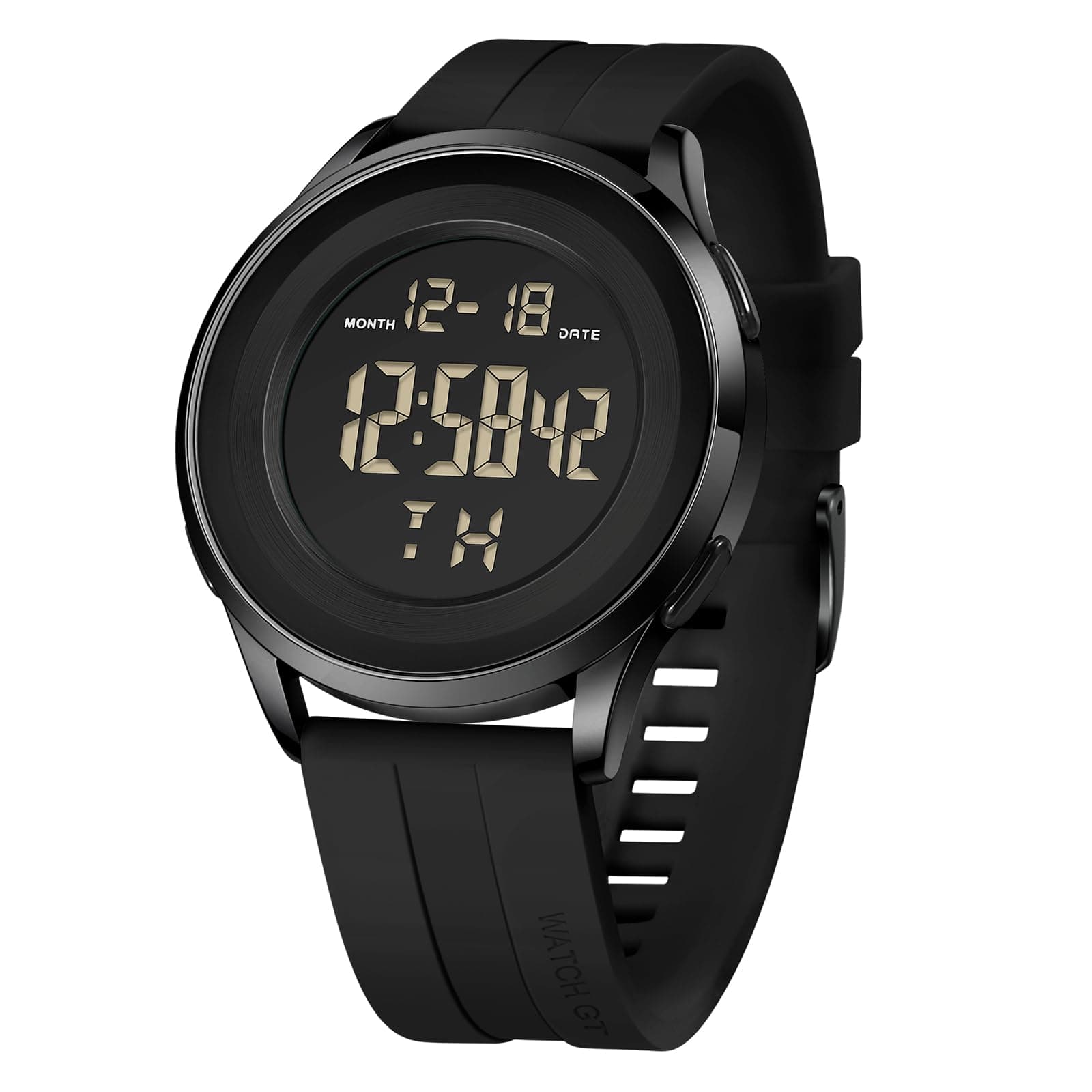 Mens Digital Waterproof Military Watch for Men Black Dive Tactical Sports Minimalist Ultra-Thin Wrist Watch