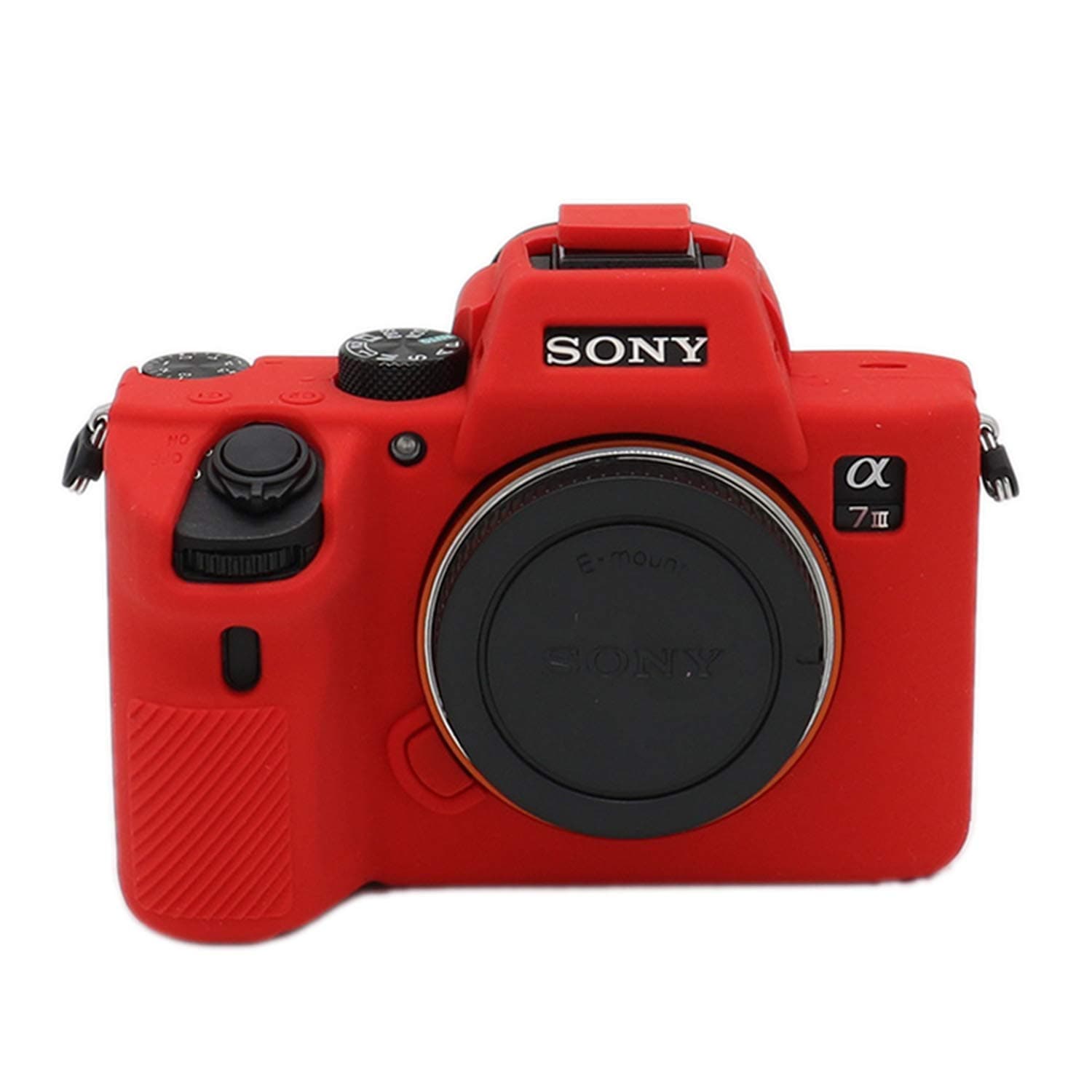 A7 III Silicone Case, TUYUNG Camera Housing Case Protective Cover, Compatible with Sony Alpha A7 III A7M3 Cameras, Red