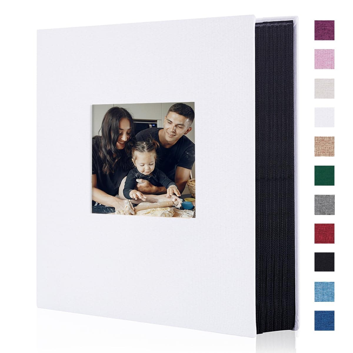 Artmag Fabric Photo Album 4x6 400 Large Capacity for Family Wedding Anniversary Linen Album Holds 400 Vertical Photos (400 Pockets, White)