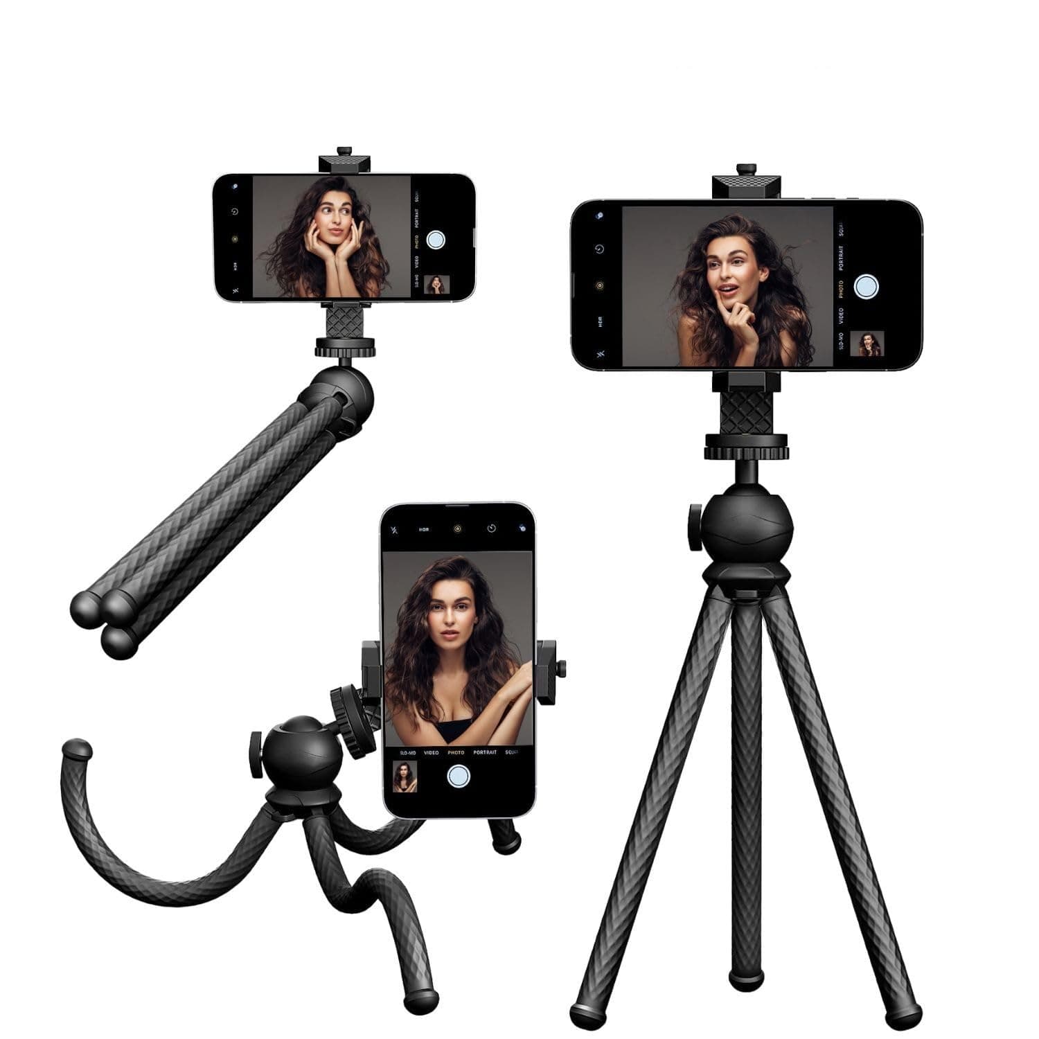 Socialite Flexible iPhone Tripod Stand for Recording - This Tripod for Cell Phone is Perfect for Travel - Bendable, Waterproof w/Rotating Mount for Any Size Smartphone, GoPro or DSLR Digital Camera