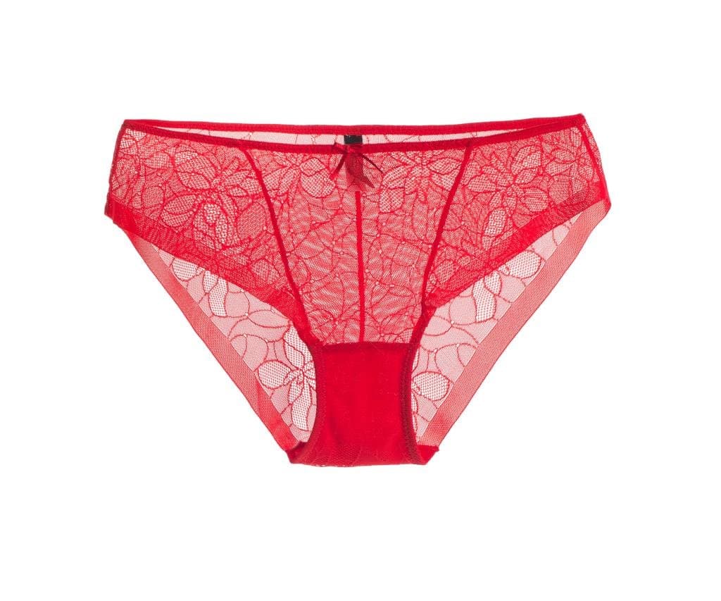 Annajolly Women's Lace Low Rise Transparent Hipster Panties Red Large