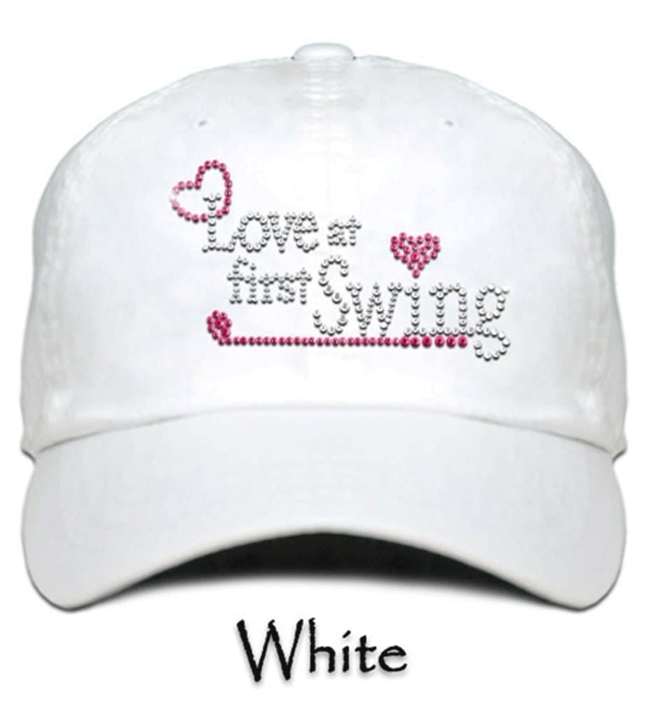 Titania Golf Bling Caps - Love At First Swing Rhinestone Cap - White