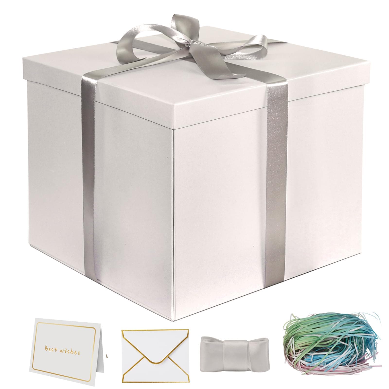 YINUOYOUJIA Large Gift Box 12x12x10 Inches,White Gift Boxes for Presents,Birthday Box,for Packaging,Valentine's Day,Mother's Day,Christmas,Anniversaries,Family or Business.