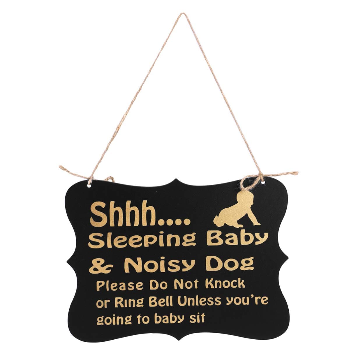 Shhh Baby Sleeping Sign Do Not Disturb Sign Wooden Hanging Door Sign Plaques for Home Stage Bar Bedroom Decoration