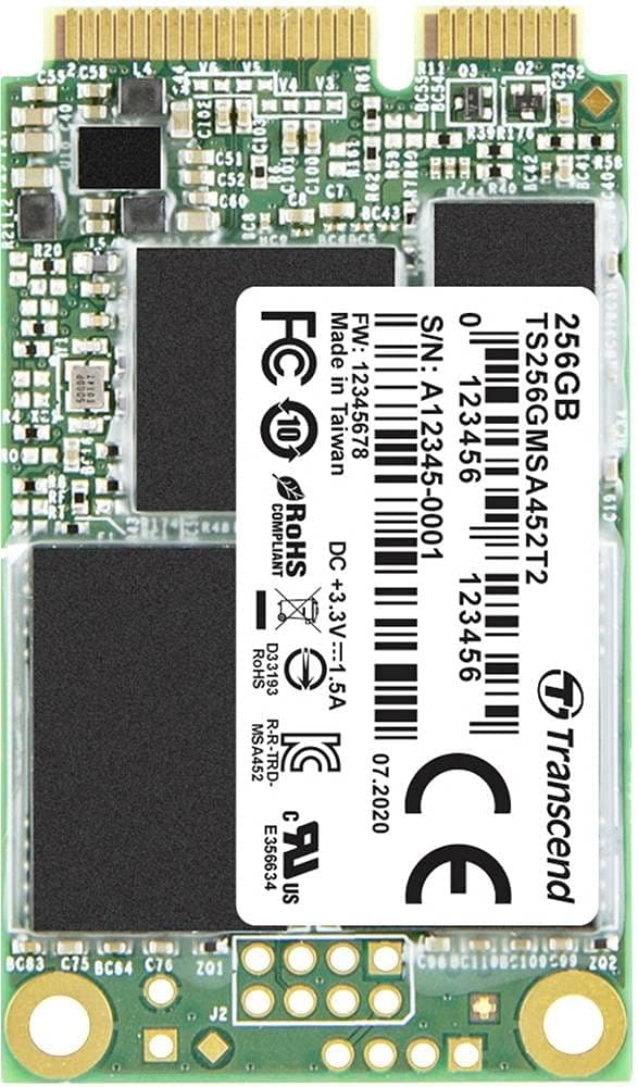 Transcend MSA452T2 256GB Interne mSATA SSD SATA 6 Gb/s Retail TS256GMSA452T2