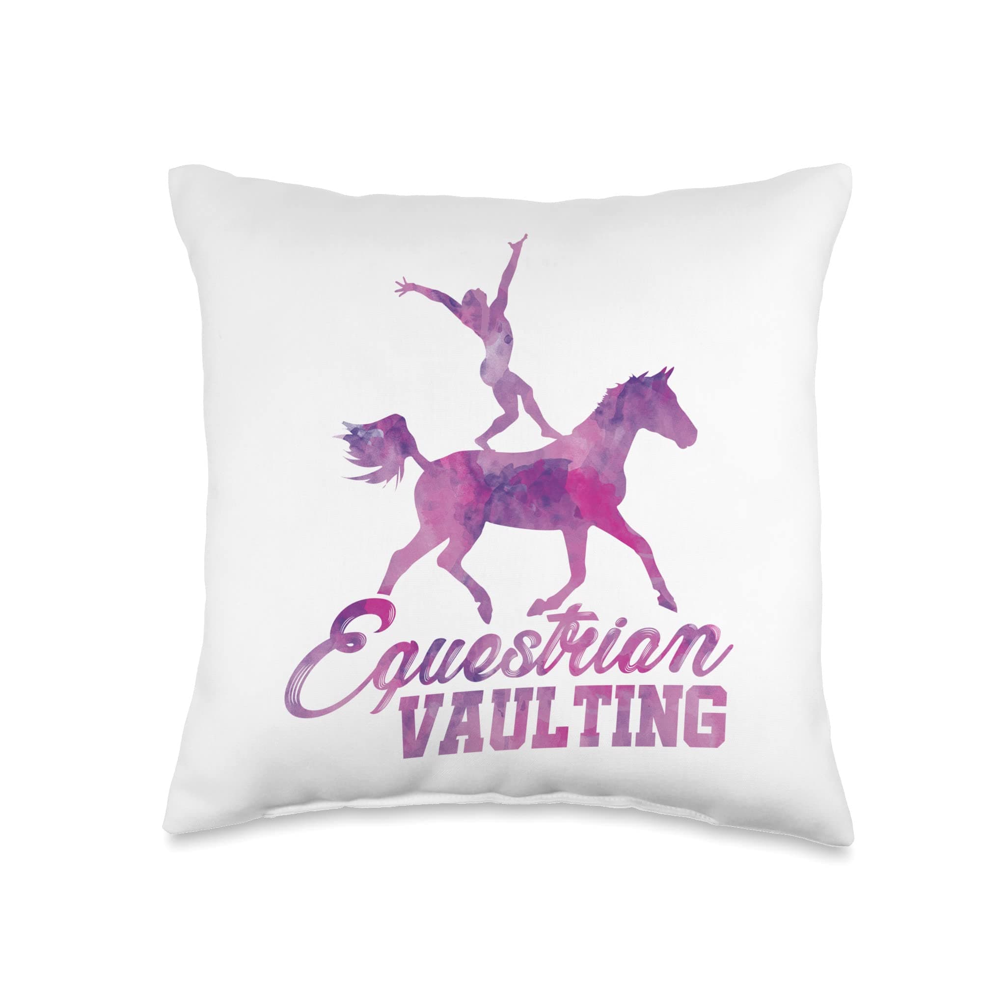 Retro Graphic Horse Vaulting Equestrian Horse Lover Riding Throw Pillow