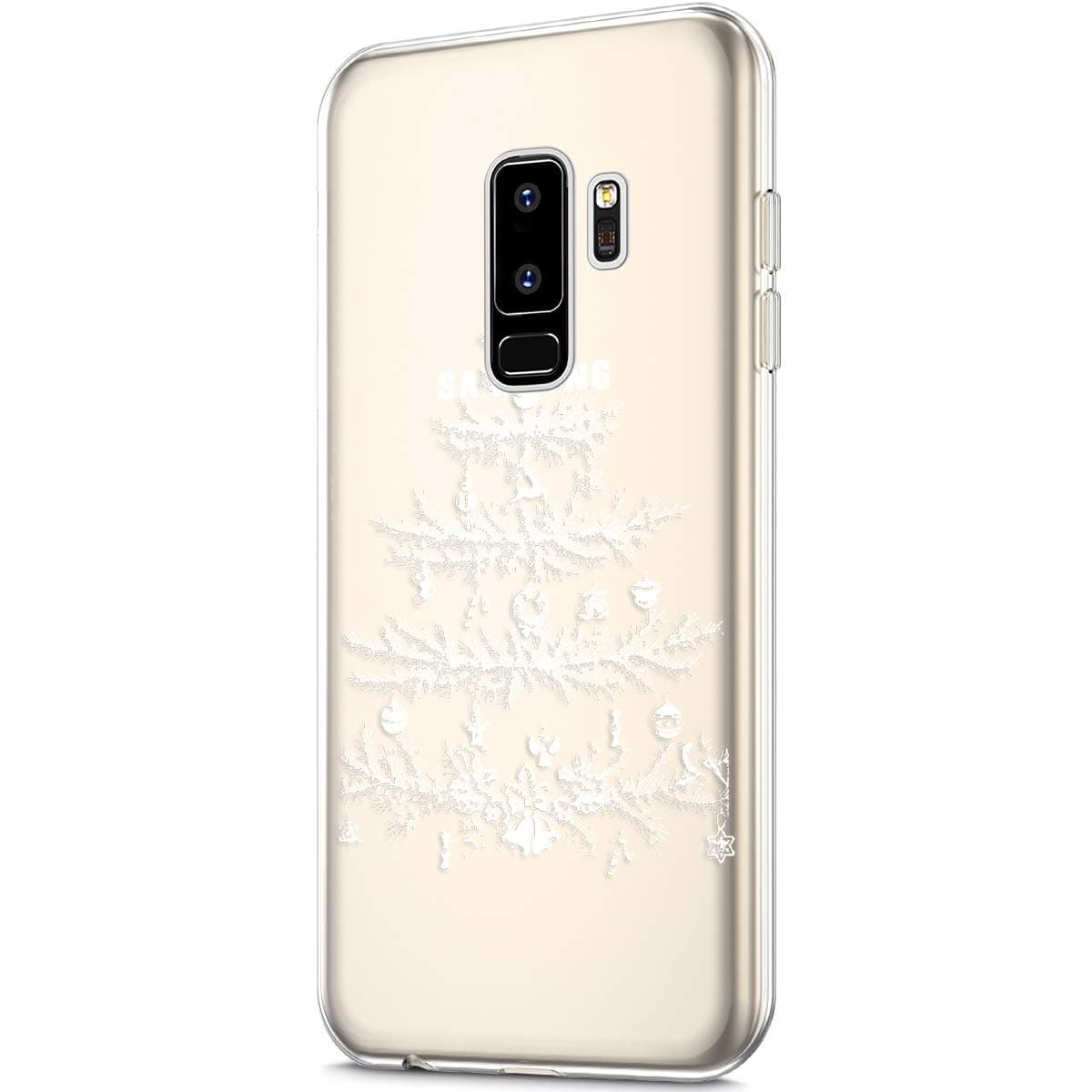 Urhause Case for Galaxy S9 Plus,Galaxy S9 Plus Shell KunyFond Xmas TPU Christmas Painted Soft Transparent Resistant Bumper Slim Mobile Phone Back Cover Case For Galaxy S9 Plus-White Christmas Tree