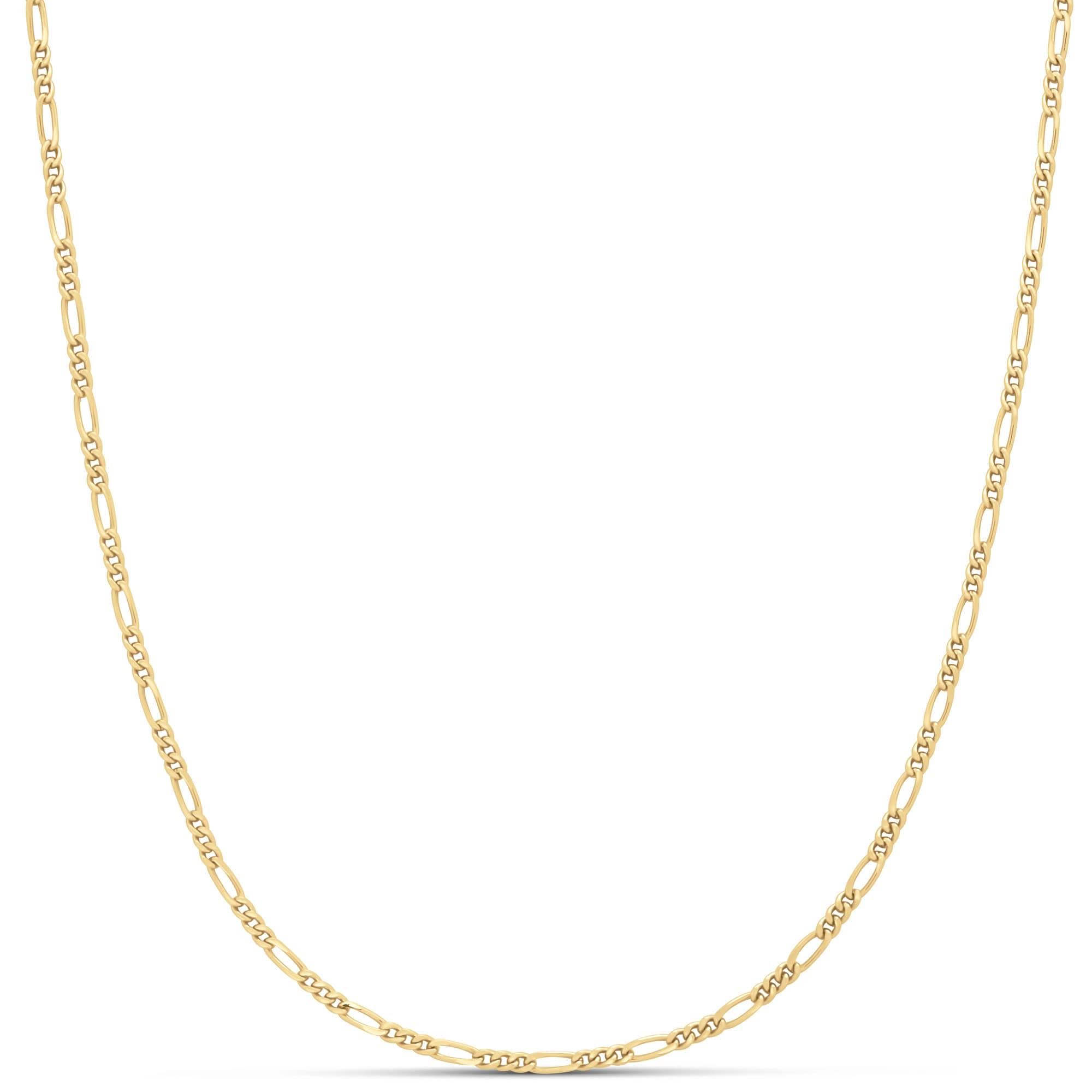- 14k Gold or Sterling Silver Plated Figaro Chain Necklace