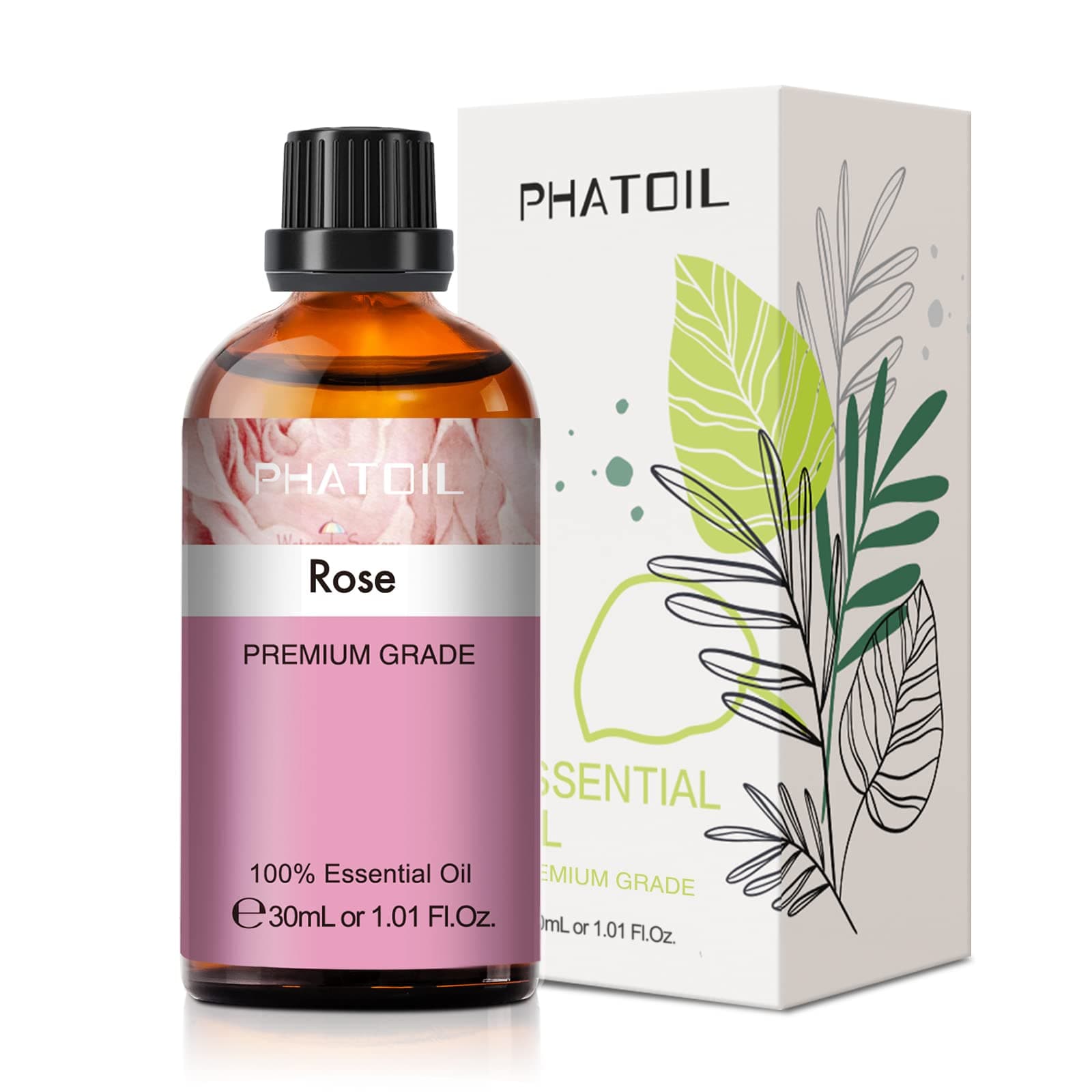 PHATOILRose Essential Oil 30ML, Premium Grade, Pure Essential Oils for Diffusers for Home, Perfect for Aromatherapy, Diffuser, Humidifier, Candle Making