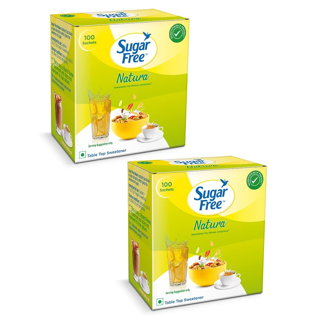 - Sugar Free Natura, 100 Sachet (Pack of 2) |100% Safe| Scientifically Proven & Tested|Sweet like Sugar but with zero calories|
