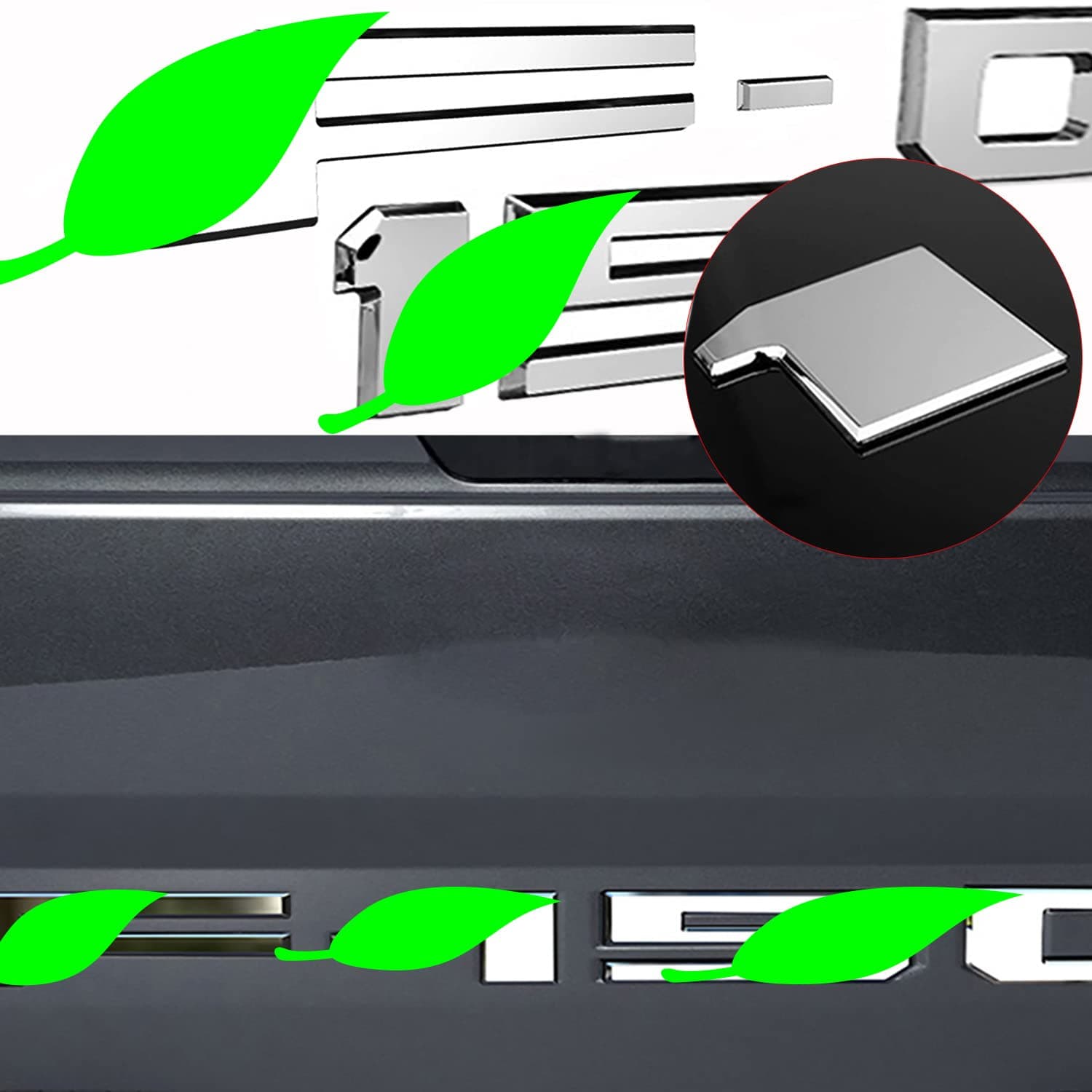 KENPENRI Tailgate Insert Letters Compatible with 2021 - 3D Raised Rear Stickers with 3M Adhesive（Chrome Silver）