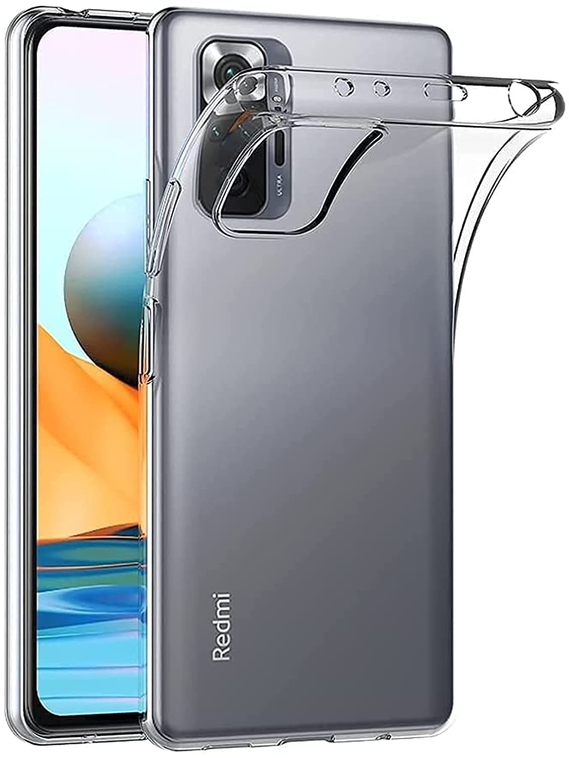 MaiJin Case for Xiaomi Mi Redmi Note 10 Pro/Redmi Note10 Pro Max (6.67 inch) Soft TPU Rubber Gel Bumper Transparent Back Cover