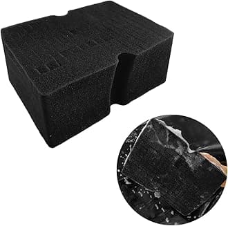 Car Wash Sponge, Large Scratch-Free Cross Cut Sponge for Soap and Rinseless Washing, Durable Ultra Soft Foam Grid Extra Absorbent Car Cleaning Sponge Pad, Car Accessories (Black)