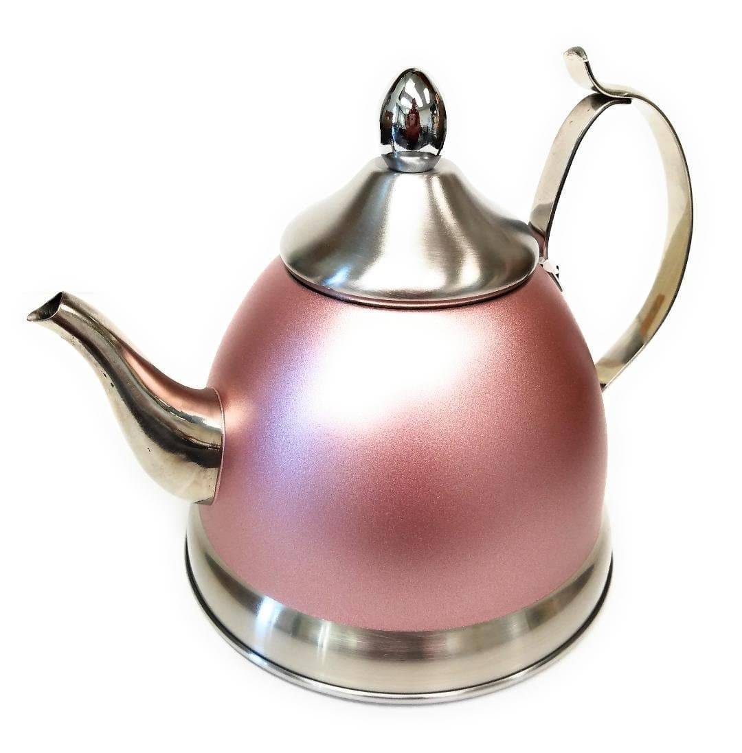 Nobili-Tea 1Qt Stainless Steel Tea Kettle With Removable Infuser Basket, Rose Gold