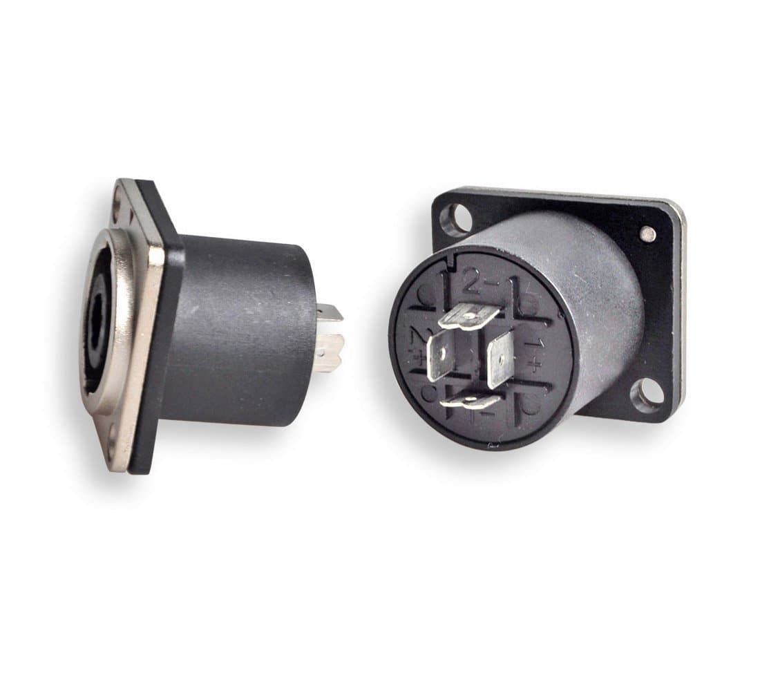 Conwork 8-Pack Neutrik Speakon Compatible Female Jack Panel Mount Socket Connector - Audio Speaker Jack Twist Lock 4 Pole Square - for NL2FC, NL4MP, NL4MPR, NL4FC, NL4FX, NLT4X, NL4 Series