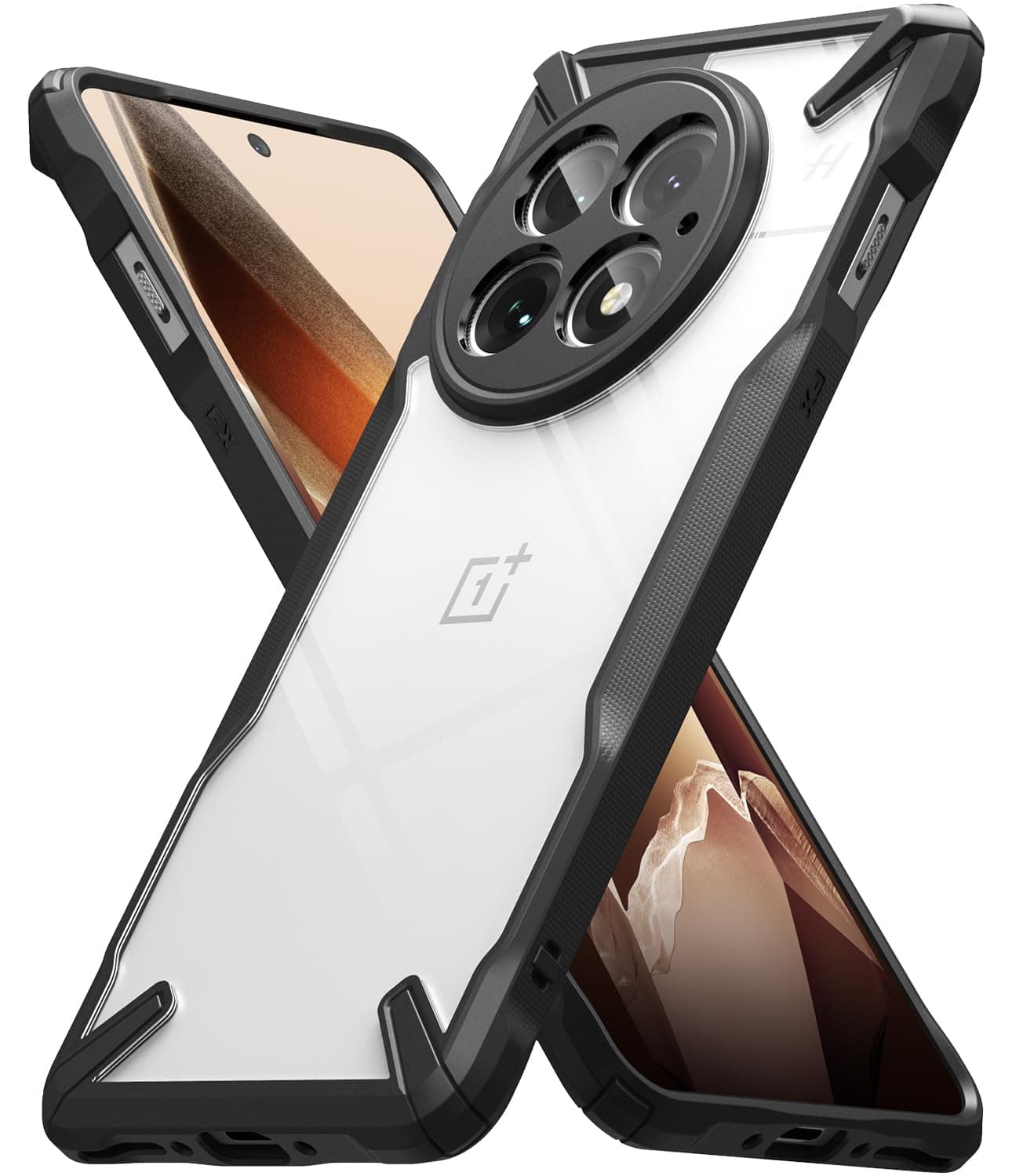 Fusion-X [Heavy Duty Protection] Compatible with OnePlus 13 Case, Scratch Resistant Shockproof Protective X-Design Bumper Cover - Black