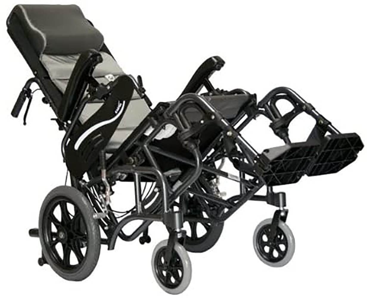 VIP515TP-18-E Foldable Tilt in Space, Diamond Black, 14" Rear Wheels and Elevating Legrests and 18" Seat Width