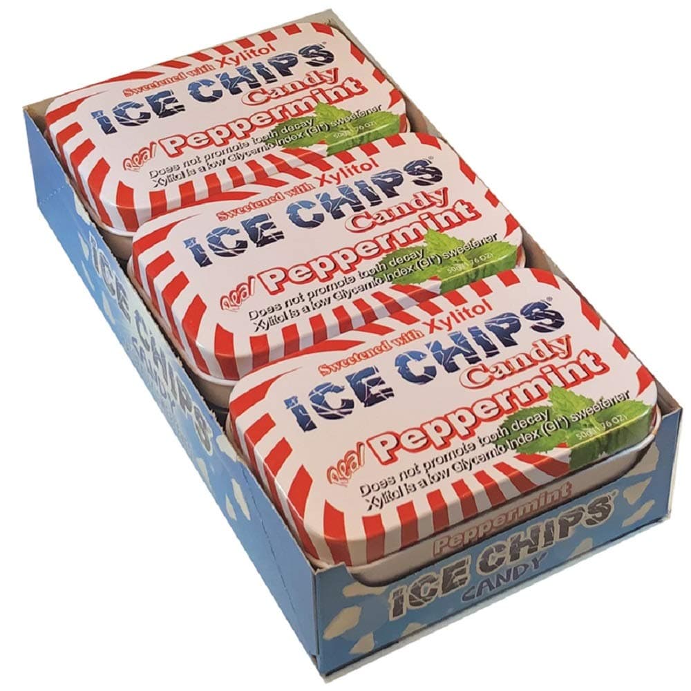 ICE CHIPSHand Crafted Candy Tin Peppermint Candy 1.76 oz Candy (6 pack)