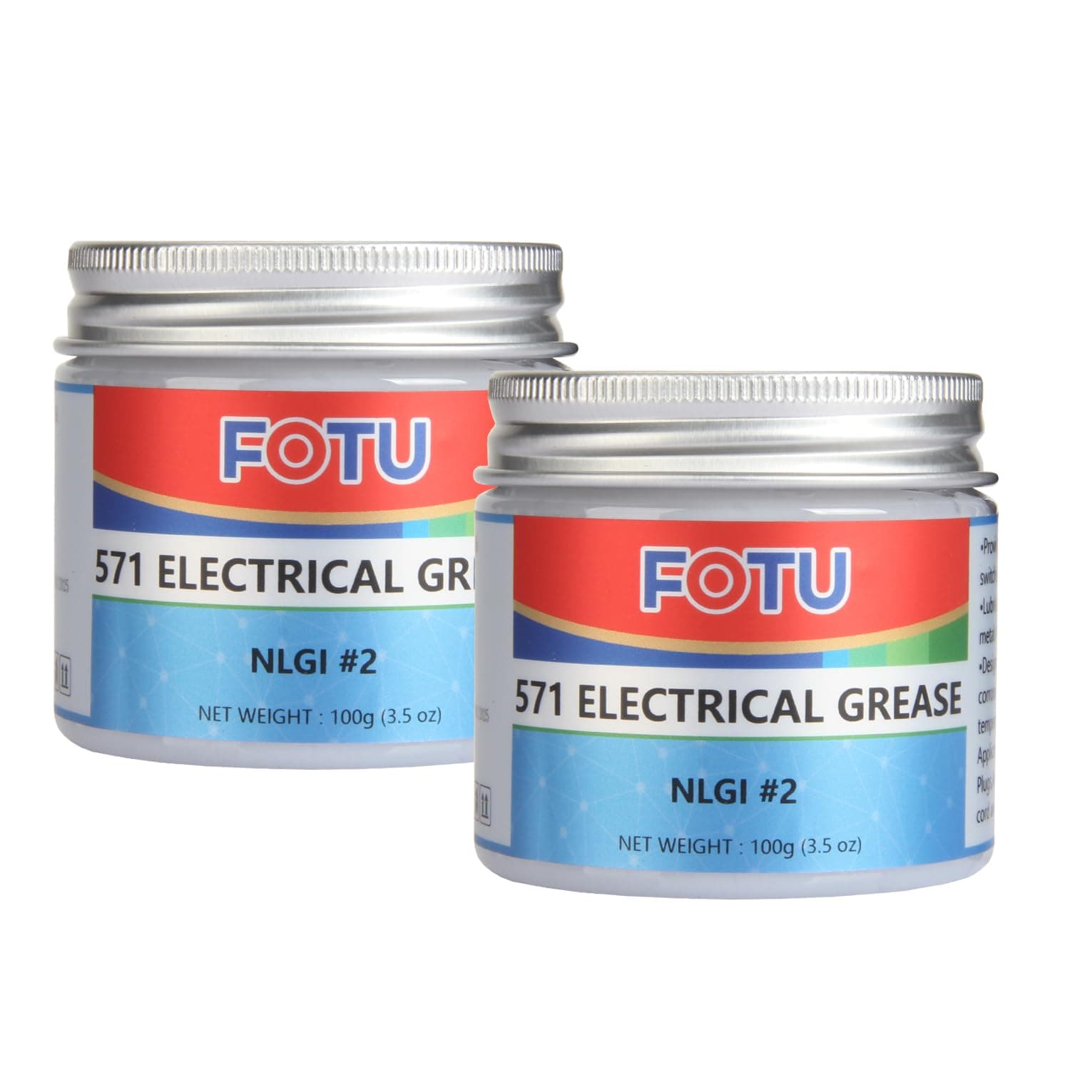 FOTU 571 Electrical Contact Grease,Conductive Grease Electrical Connections, Prevent Wiring and Other Electrical Connections Against Salt, Dirt, and Corrosion (2-Pack, 3.5 Oz)