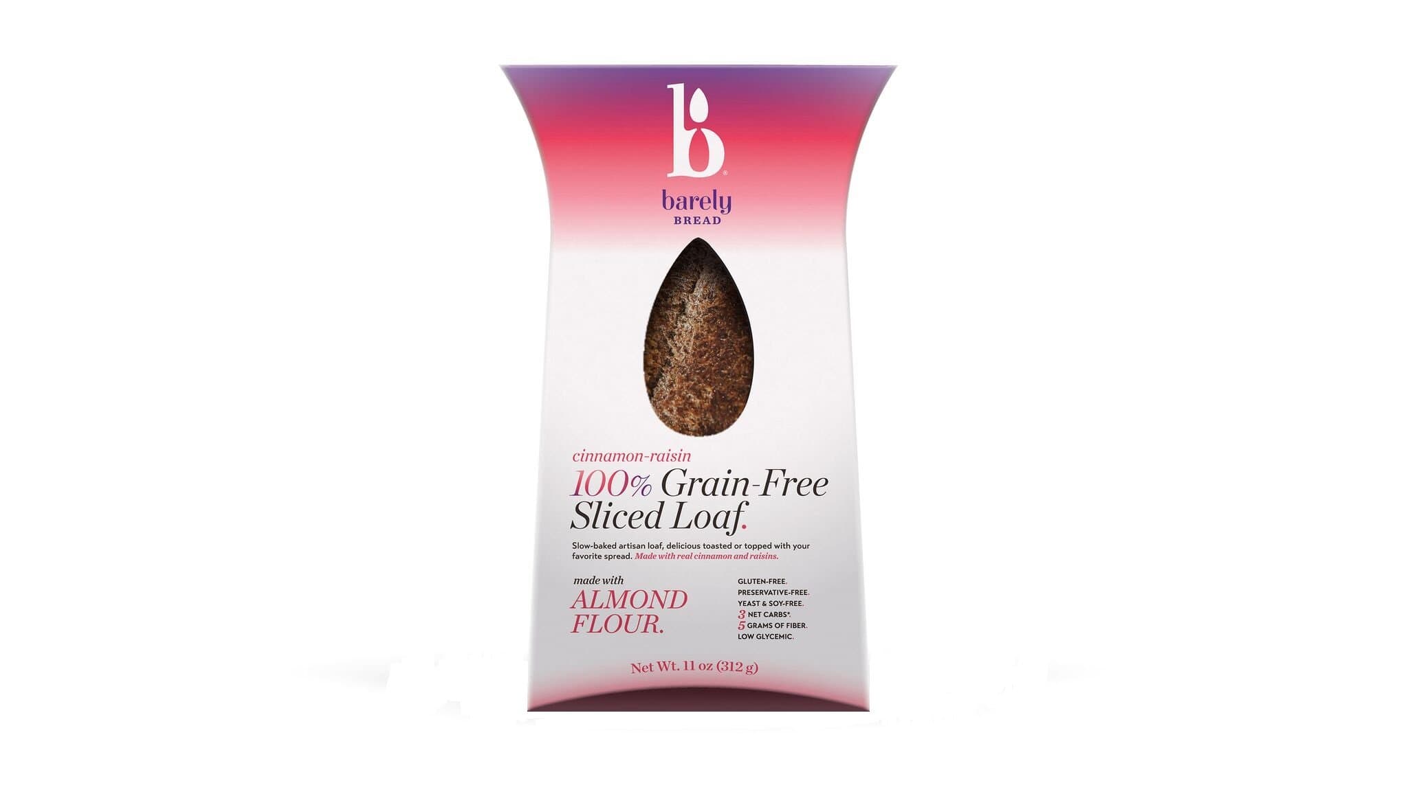 Barely Bread Cinnamon Raisin 100 Percent Grain Free Sliced Bread Loaf, 11 Ounce (Pack of 06)