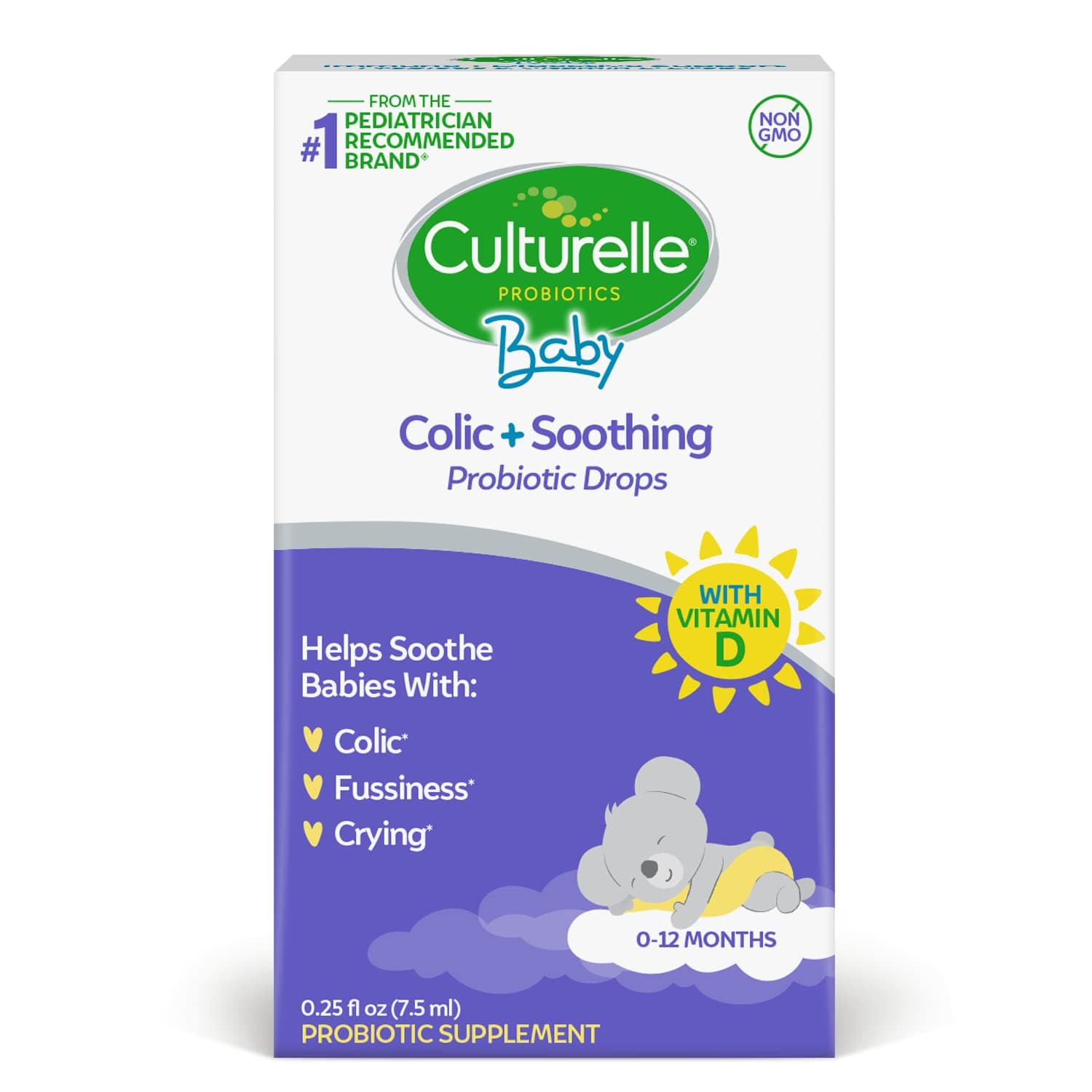Culturelle Probiotics for Babies, Colic plus Soothing Drops , Helps Soothe Colic, Fussiness and Crying in Babies 0-12 Months, 7.5ml drops, One Month’s Supply