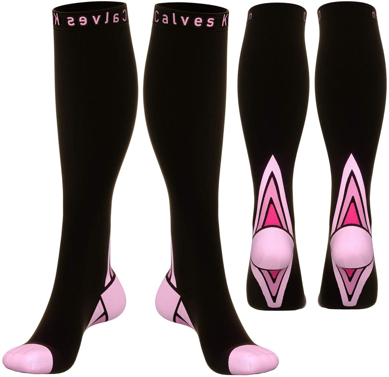 (2 Pairs)Compression Socks / Stockings for Men & Women,Speed Up Recovery BEST Graduated Athletic Fit for Travel, Running, Nurses,Shin Splints, Flight & Maternity Pregnancy. Boost Stamina, Circulation