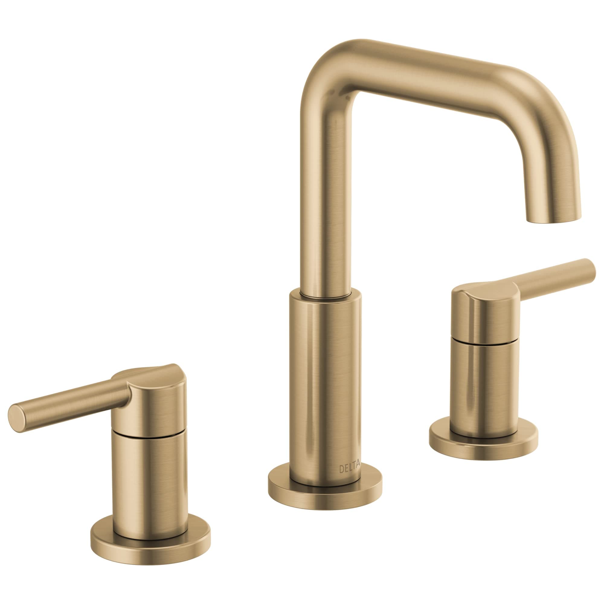 Delta Nicoli Brushed Gold Faucet 3 Hole, 8 Inch Widespread Bathroom Sink Faucet for Vanity, Push-Pop Drain Assembly, Champagne Bronze 35849LF-CZ