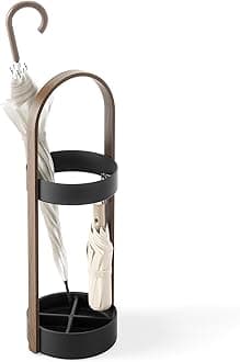 Umbra Bellwood Umbrella Stand, Black/Walnut