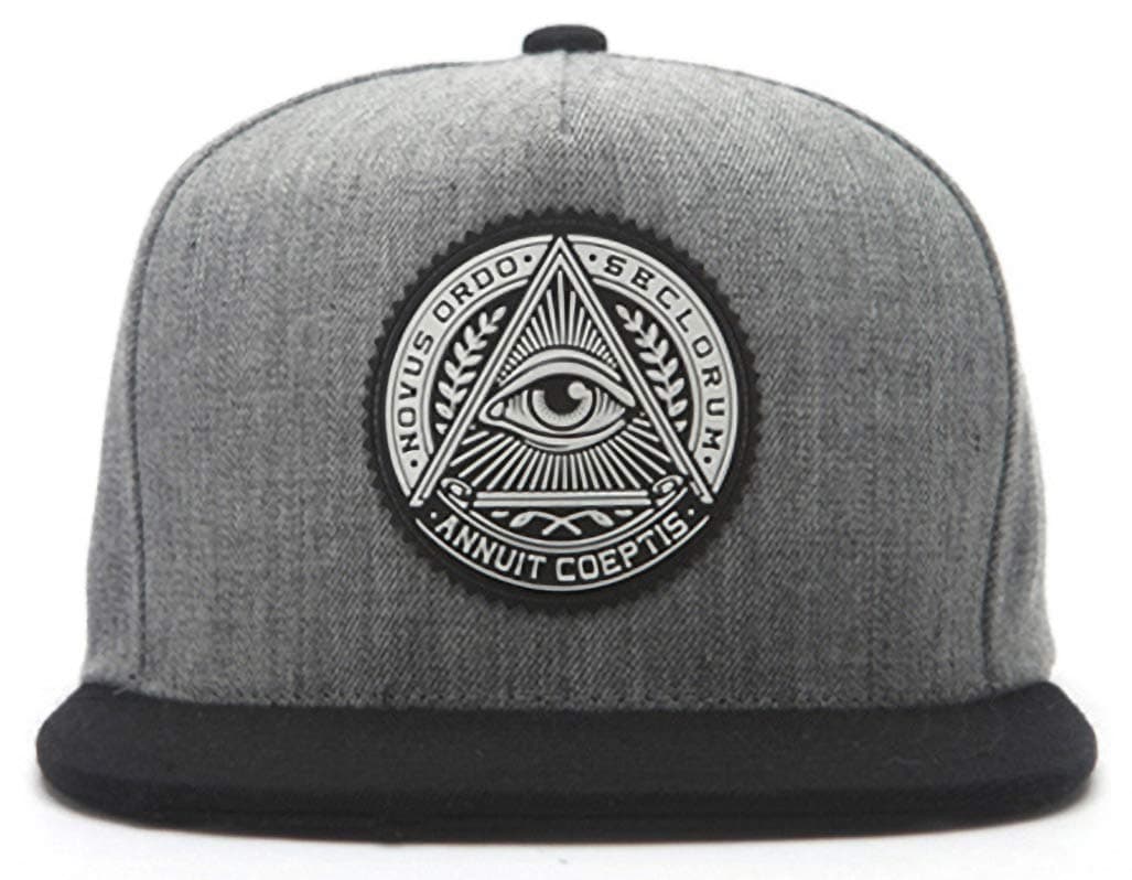 FlipperThe Pyramid in Eye Rubber Patch Classic Flat Brim Bill Snapback Hat Adjustable Baseball Cap